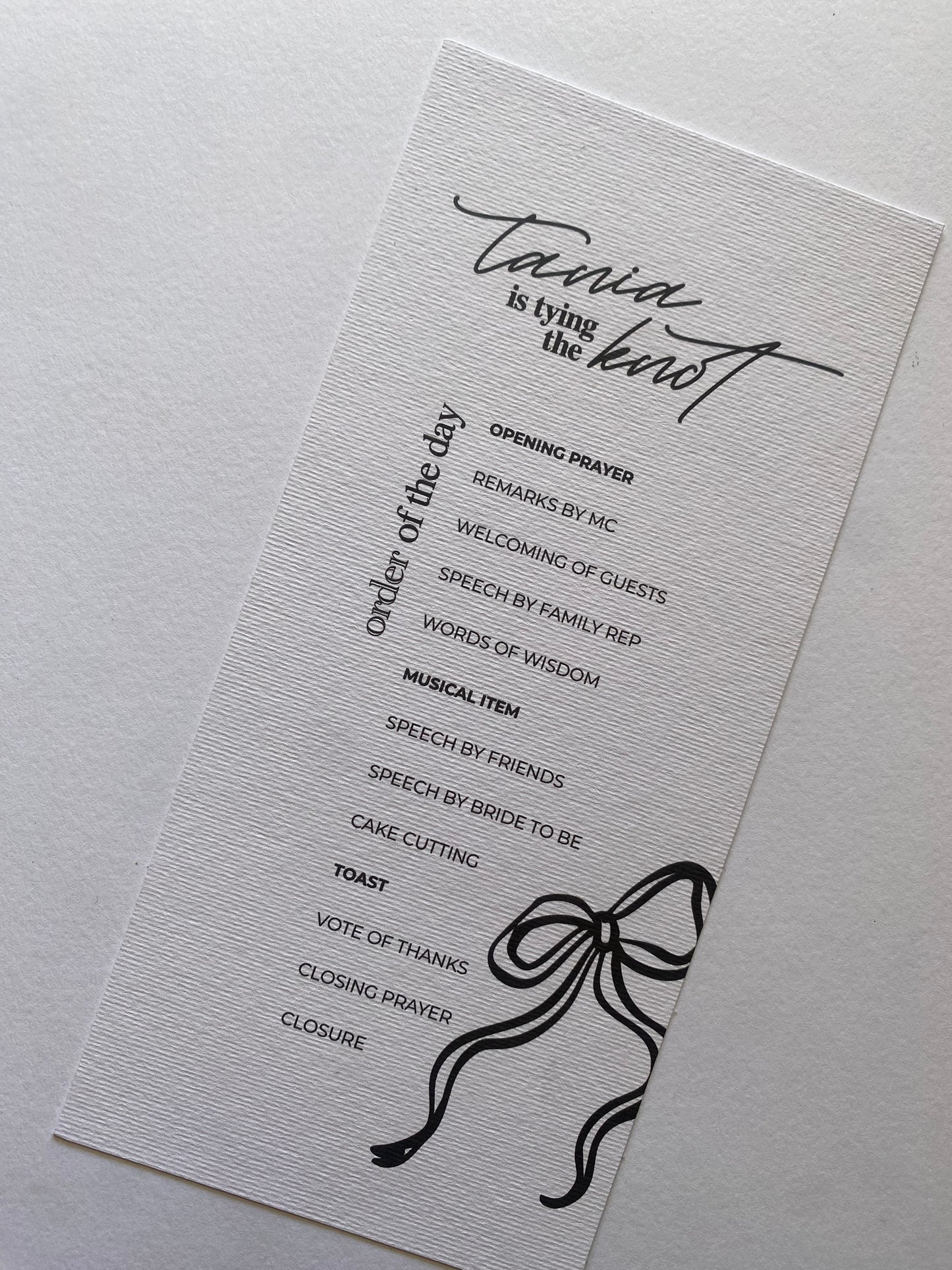 She’s tying the Knot program card (pack of 10)