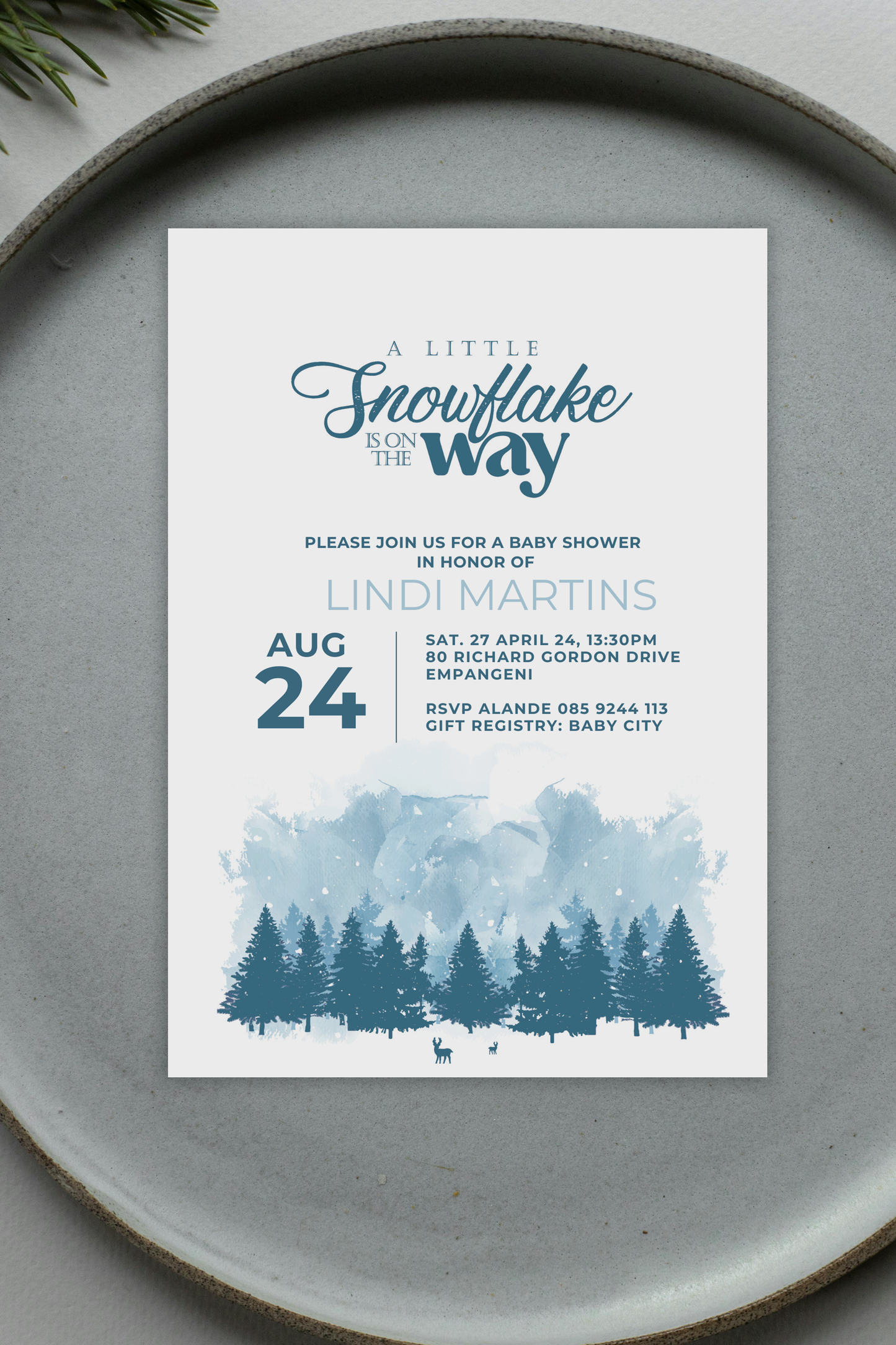 Little Snowflake is digital invitation Template