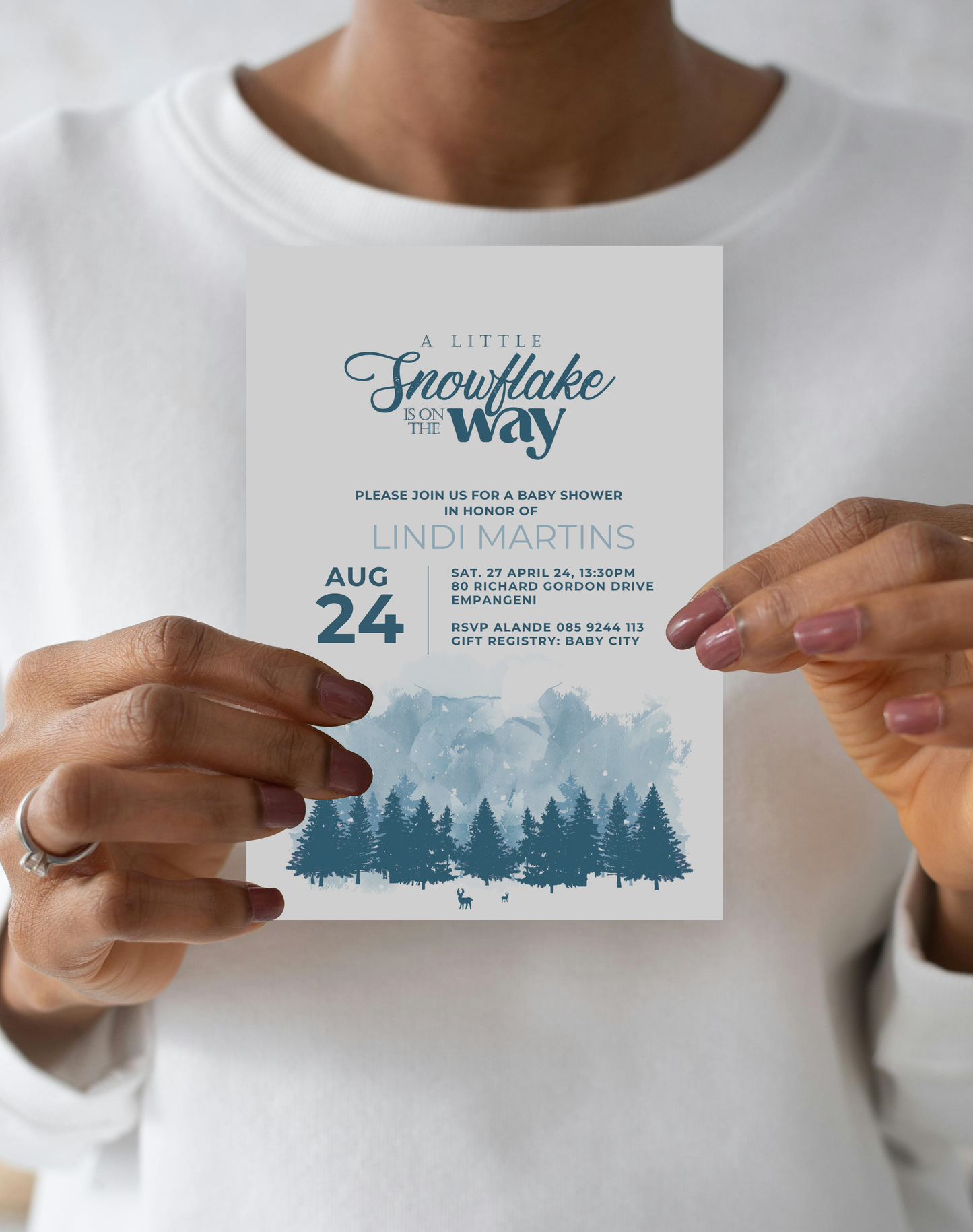 Little Snowflake is digital invitation Template