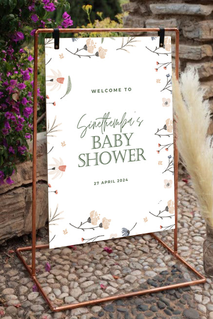 Baby in Bloom Digital Welcome Board Template