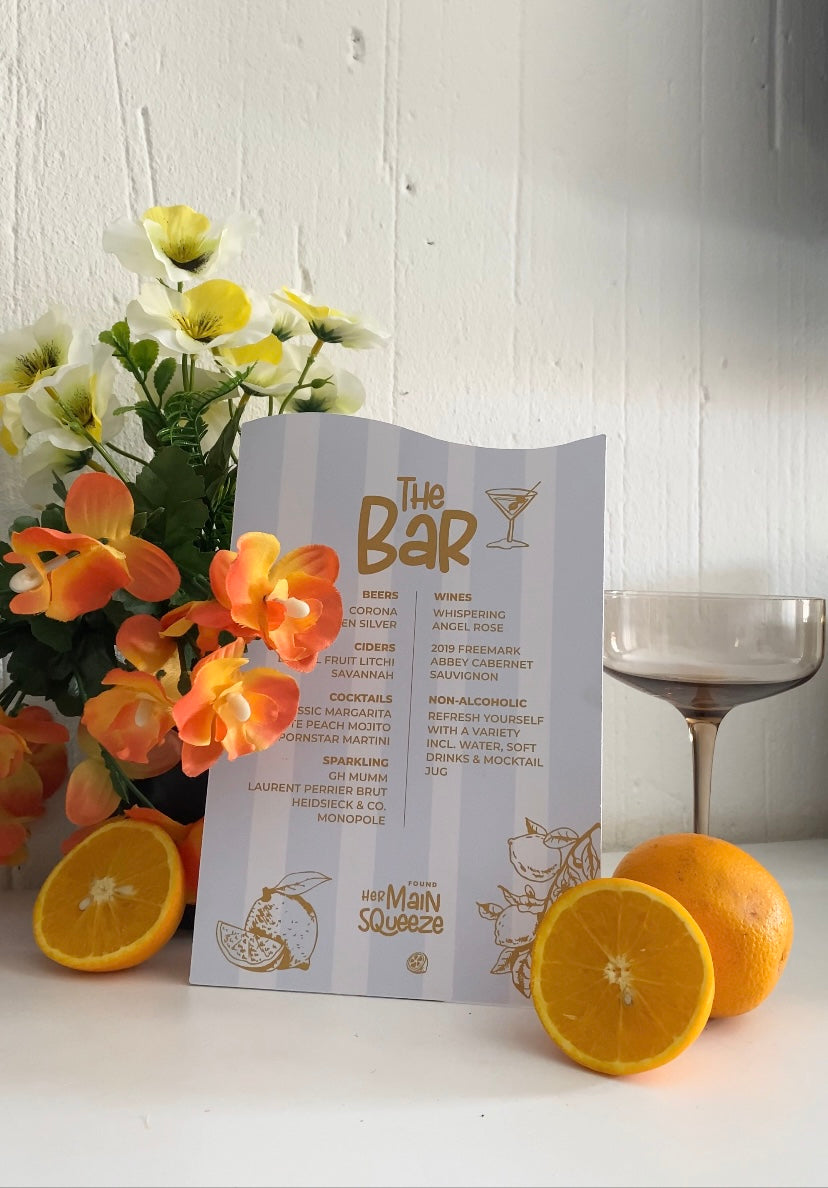 Main Squeeze wavy Bar sign