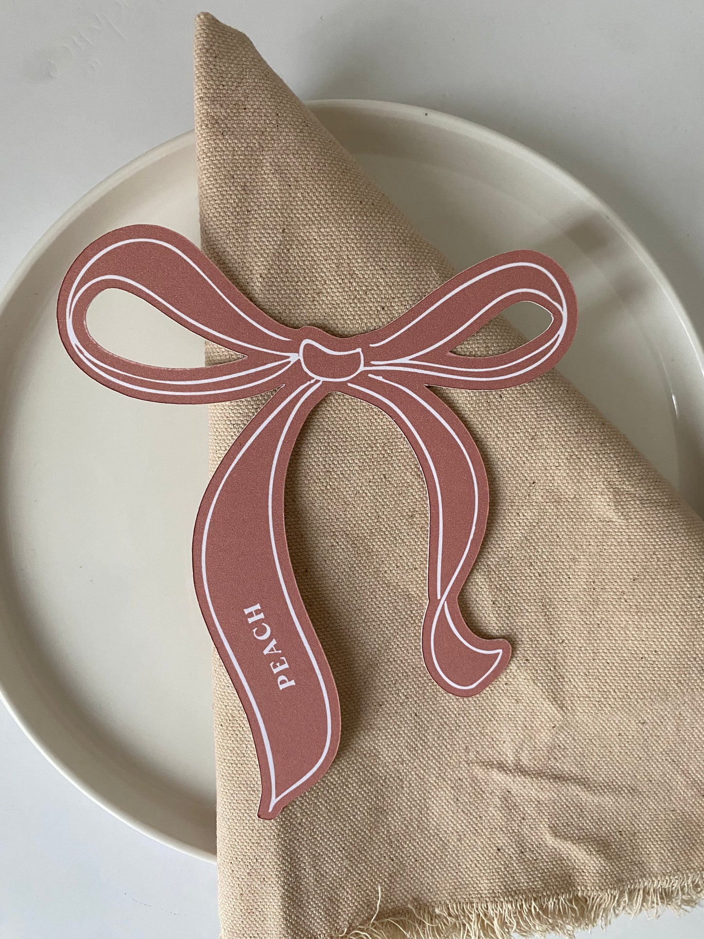 Peach Ribbon Place Card (pack of 10)