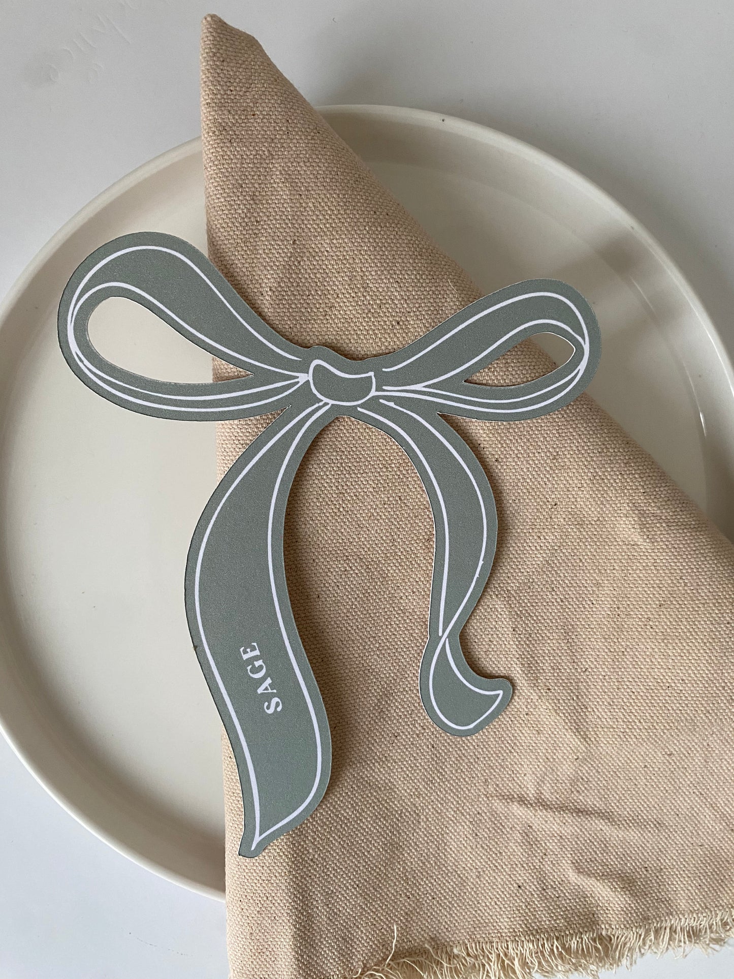 Sage Ribbon Place Card (pack of 10)