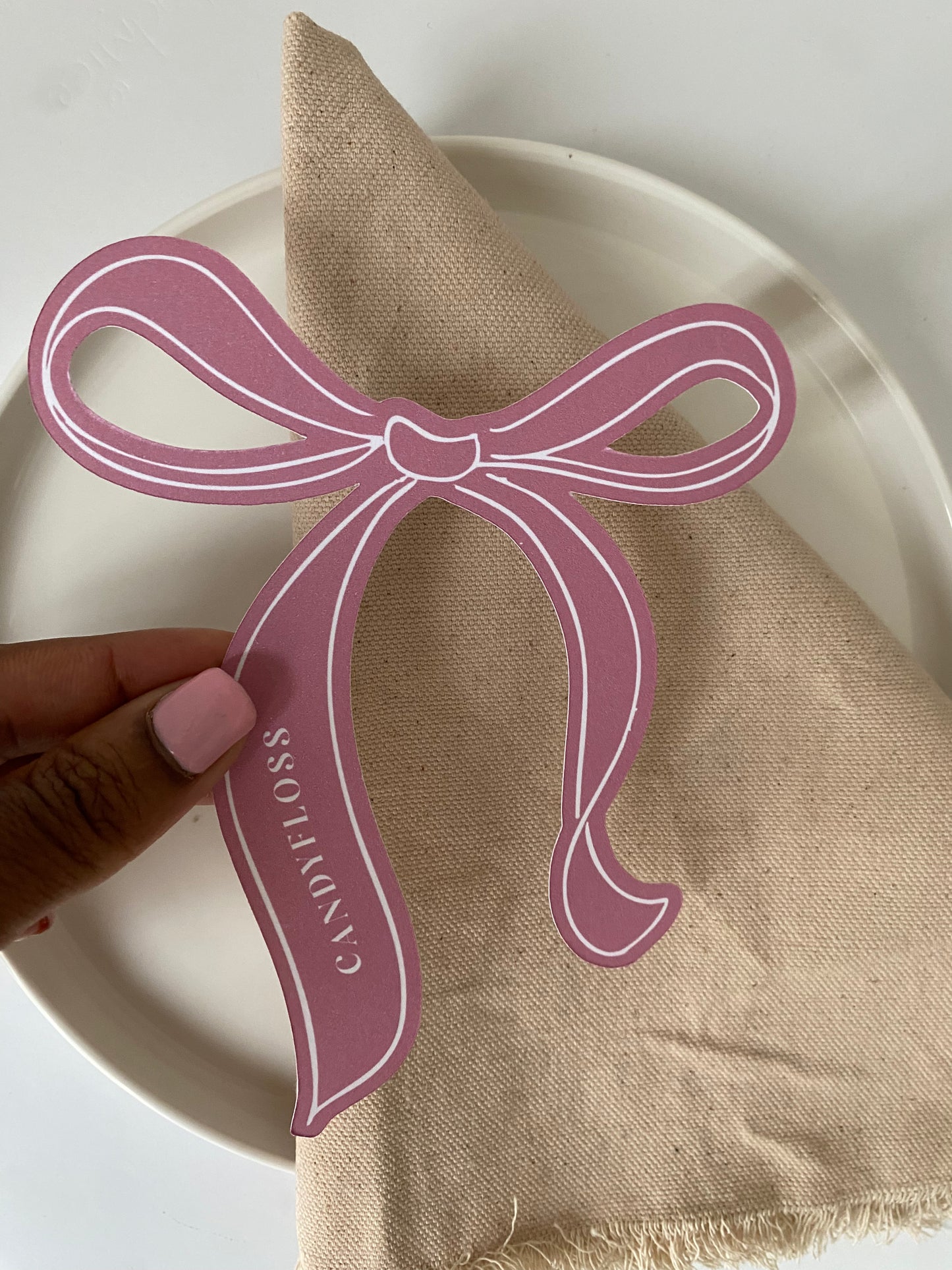 Candyfloss Ribbon Place Card (pack of 10)