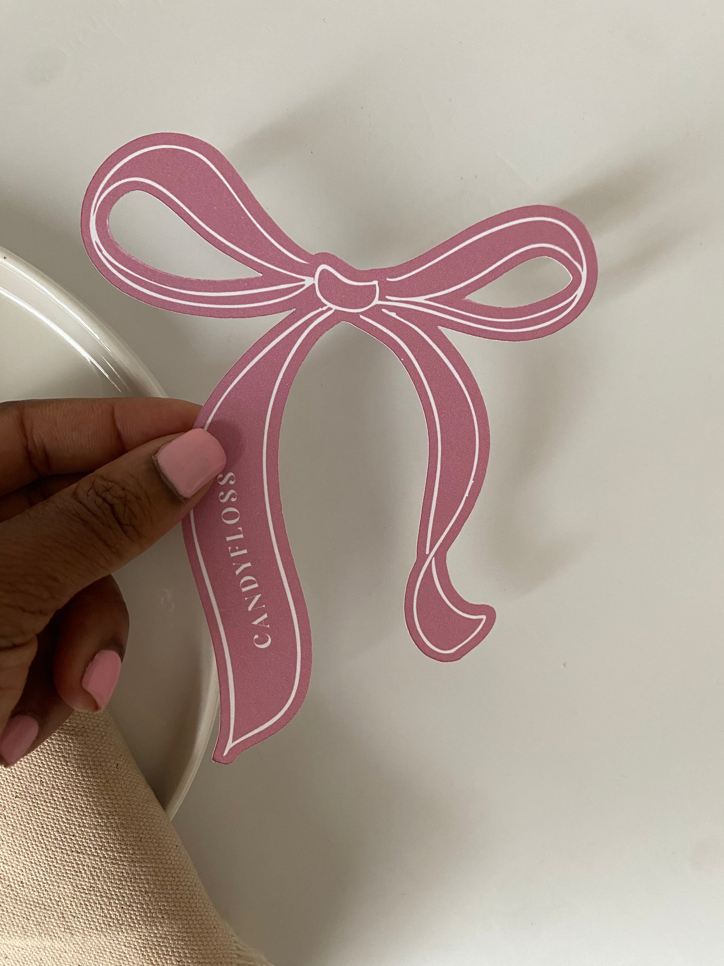 Candyfloss Ribbon Place Card (pack of 10)