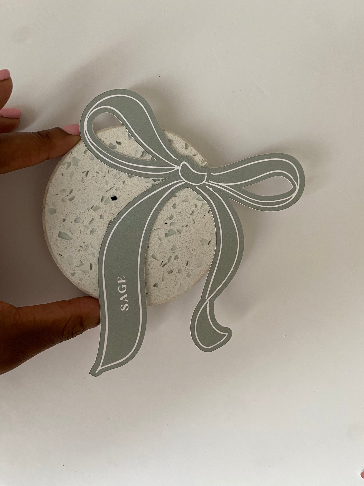 Sage Ribbon Place Card (pack of 10)