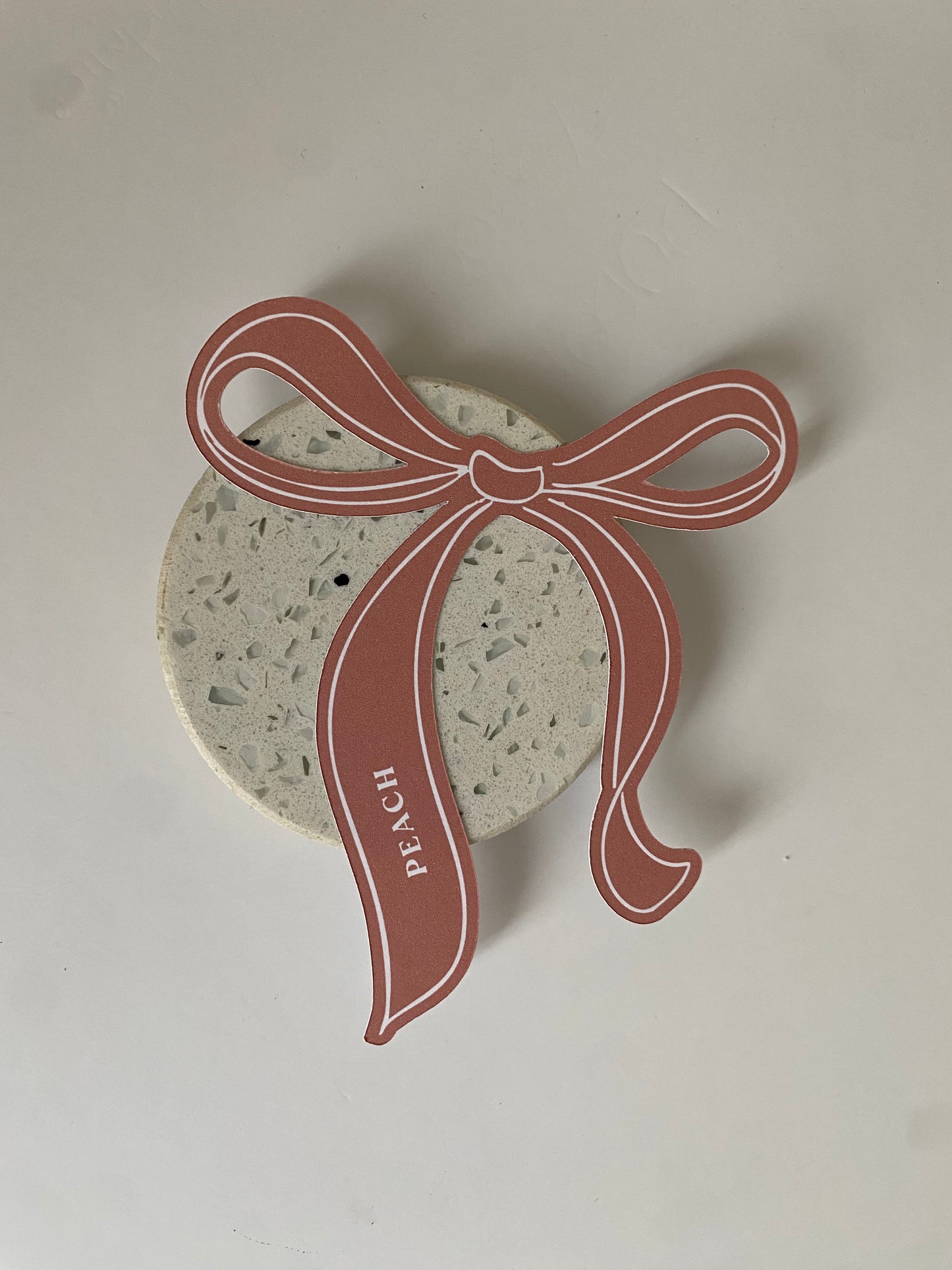 Peach Ribbon Place Card (pack of 10)