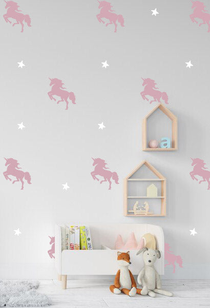 Blush Unicorns and White Stars