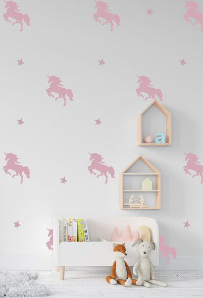 Blush Unicorns and White Stars