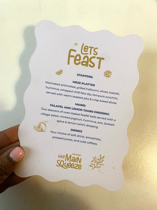 Citrus scallop menu cards (pack of 10)