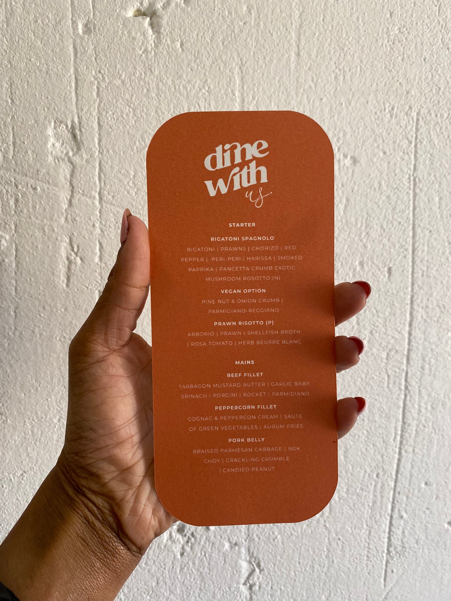 Orange DL menus (pack of 10)