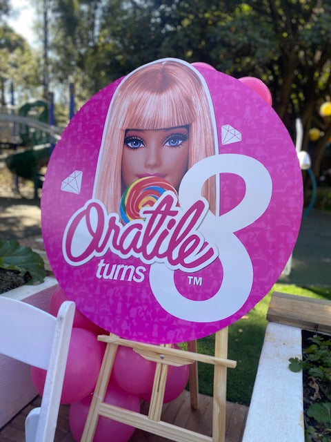 Barbie Themed Welcome board