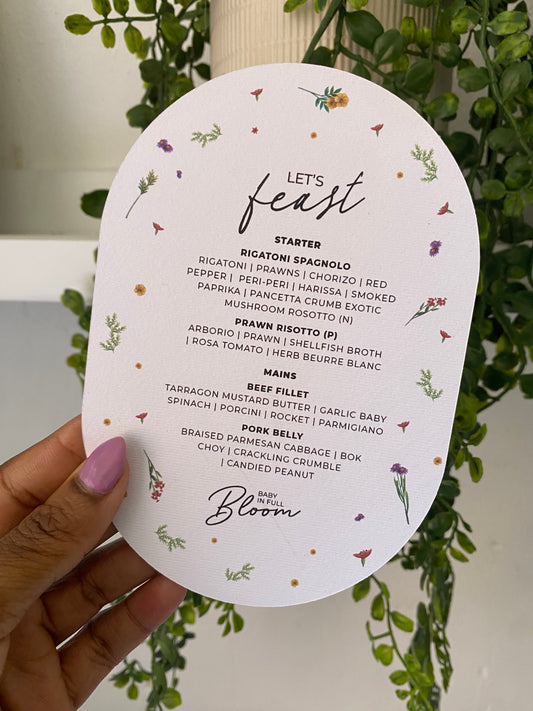 Bloom Menu (pack of 10)