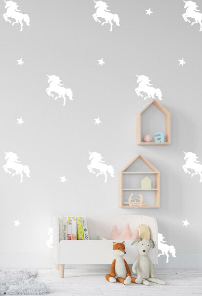 Blush Unicorns and White Stars